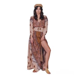 Free people Mexicali rose maxi dress Small v-neck boho/bohemian smocked